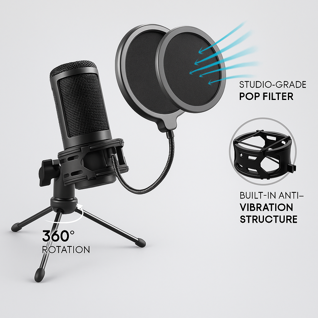 Limited Pre-Order: TUNEARC Start Creator Kit – USB Condenser Mic (Ships Oct 2025)